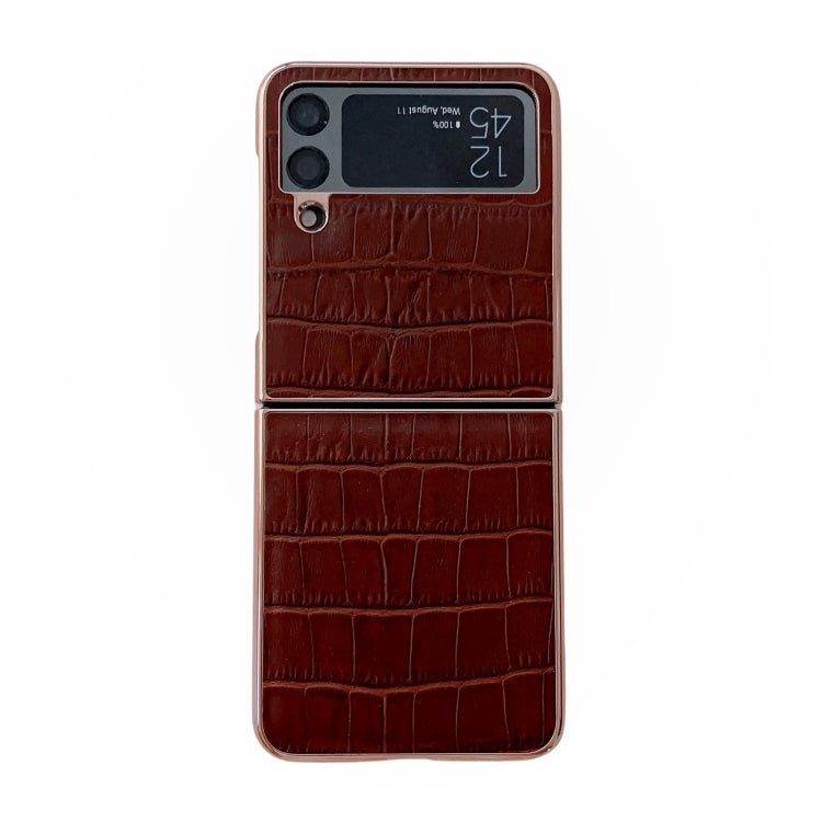 Crocodile Texture Genuine Leather Electroplating Phone Case, For Samsung Galaxy A13 4G, For Samsung Galaxy A23 4G/5G, For Samsung Galaxy A33 5G, For Samsung Galaxy A53 5G, For Samsung Galaxy A73 5G, For Samsung Galaxy Z Flip3 5G                        ...