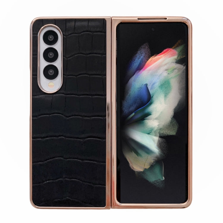 Crocodile Texture Genuine Leather Electroplating Phone Case, For Samsung Galaxy A13 4G, For Samsung Galaxy A23 4G/5G, For Samsung Galaxy A33 5G, For Samsung Galaxy A53 5G, For Samsung Galaxy A73 5G, For Samsung Galaxy Z Flip3 5G                        ...