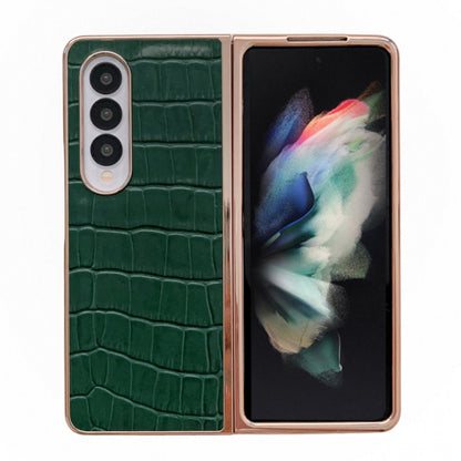 Crocodile Texture Genuine Leather Electroplating Phone Case, For Samsung Galaxy A13 4G, For Samsung Galaxy A23 4G/5G, For Samsung Galaxy A33 5G, For Samsung Galaxy A53 5G, For Samsung Galaxy A73 5G, For Samsung Galaxy Z Flip3 5G                        ...