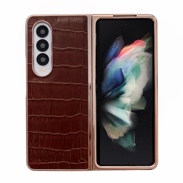 Crocodile Texture Genuine Leather Electroplating Phone Case, For Samsung Galaxy A13 4G, For Samsung Galaxy A23 4G/5G, For Samsung Galaxy A33 5G, For Samsung Galaxy A53 5G, For Samsung Galaxy A73 5G, For Samsung Galaxy Z Flip3 5G                        ...