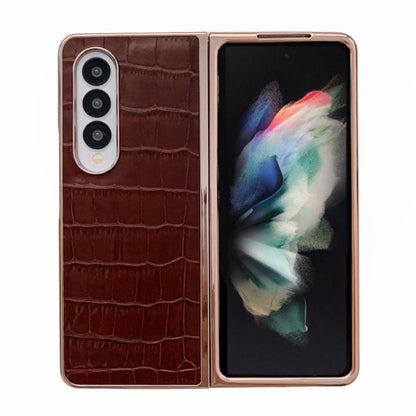 Crocodile Texture Genuine Leather Electroplating Phone Case, For Samsung Galaxy A13 4G, For Samsung Galaxy A23 4G/5G, For Samsung Galaxy A33 5G, For Samsung Galaxy A53 5G, For Samsung Galaxy A73 5G, For Samsung Galaxy Z Flip3 5G                        ...