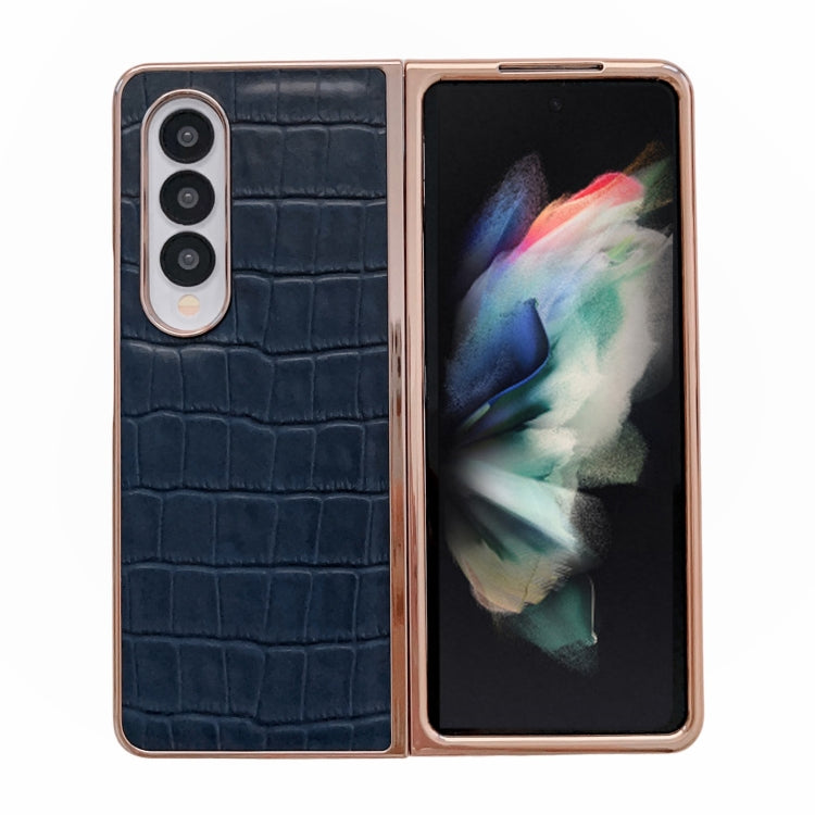 Crocodile Texture Genuine Leather Electroplating Phone Case, For Samsung Galaxy A13 4G, For Samsung Galaxy A23 4G/5G, For Samsung Galaxy A33 5G, For Samsung Galaxy A53 5G, For Samsung Galaxy A73 5G, For Samsung Galaxy Z Flip3 5G                        ...
