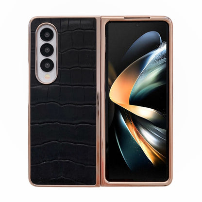 Crocodile Texture Genuine Leather Electroplating Phone Case, For Samsung Galaxy A13 4G, For Samsung Galaxy A23 4G/5G, For Samsung Galaxy A33 5G, For Samsung Galaxy A53 5G, For Samsung Galaxy A73 5G, For Samsung Galaxy Z Flip3 5G                        ...