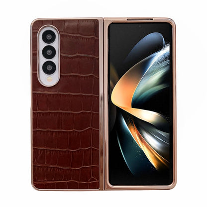 Crocodile Texture Genuine Leather Electroplating Phone Case, For Samsung Galaxy A13 4G, For Samsung Galaxy A23 4G/5G, For Samsung Galaxy A33 5G, For Samsung Galaxy A53 5G, For Samsung Galaxy A73 5G, For Samsung Galaxy Z Flip3 5G                        ...