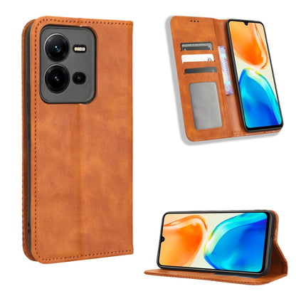 Magnetic Buckle Retro Texture Leather Phone Case, For Realme C33 4G, For T-Mobile Revvl 6 5G, For T-Mobile REVVL 6 Pro 5G, For vivo V25 5G /  X80 Lite, For vivo V25 Pro / S15 Pro, For vivo Y35 4G / Y22s 4G / Y22 4G 2022, For Wiko Power U20 / U10       ...