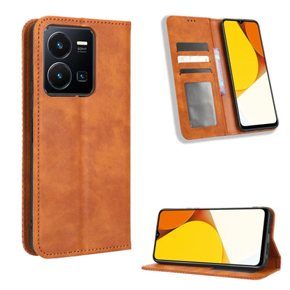 Magnetic Buckle Retro Texture Leather Phone Case, For Realme C33 4G, For T-Mobile Revvl 6 5G, For T-Mobile REVVL 6 Pro 5G, For vivo V25 5G /  X80 Lite, For vivo V25 Pro / S15 Pro, For vivo Y35 4G / Y22s 4G / Y22 4G 2022, For Wiko Power U20 / U10       ...