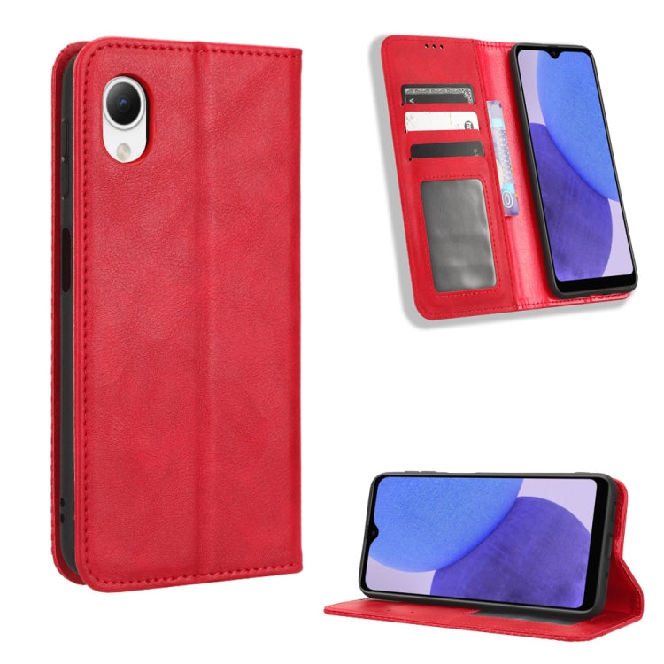 Magnetic Buckle Retro Texture Leather Phone Case, For Samsung Galaxy A23e / A23s / A23 5G JP, For Sony Xperia 5 IV, For Sharp Aquos Sense7 Plus, For iPhone 14 Plus, For Sharp Aquos Sense7, For iPhone 14 Pro Max, For Xiaomi 12T / Redmi K50 Ultra        ...