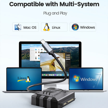 ORICO UTS1 Type-C / USB-C USB 3.0 2.5-inch SATA HDD Adapter with 12V 2A Power Adapter, 0.3m, 0.5m, 1m
