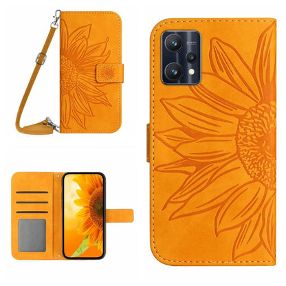 Skin Feel Sun Flower Pattern Flip Leather Phone Case with Lanyard, For Realme 9 4G/Realme 9 Pro+ 5G, For Realme 9 Pro 5G, For Realme 9i/A36/A76/A96 4G, For Realme 10 4G, For Realme 10 5G, For Realme C11, For Realme C12/C15/C25, For Realme C20/C21      ...