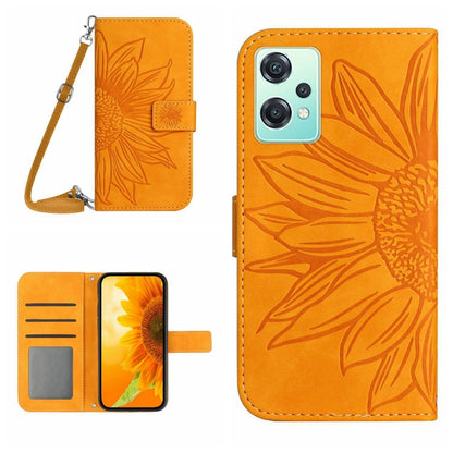 Skin Feel Sun Flower Pattern Flip Leather Phone Case with Lanyard, For Realme 9 4G/Realme 9 Pro+ 5G, For Realme 9 Pro 5G, For Realme 9i/A36/A76/A96 4G, For Realme 10 4G, For Realme 10 5G, For Realme C11, For Realme C12/C15/C25, For Realme C20/C21      ...