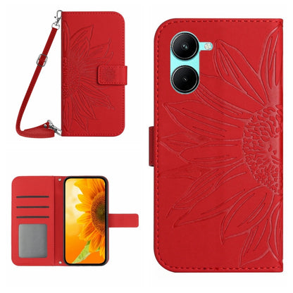 Skin Feel Sun Flower Pattern Flip Leather Phone Case with Lanyard, For Realme 9 4G/Realme 9 Pro+ 5G, For Realme 9 Pro 5G, For Realme 9i/A36/A76/A96 4G, For Realme 10 4G, For Realme 10 5G, For Realme C11, For Realme C12/C15/C25, For Realme C20/C21      ...