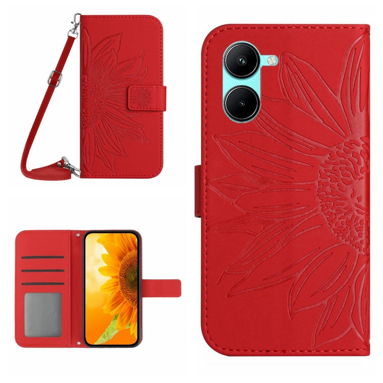 Skin Feel Sun Flower Pattern Flip Leather Phone Case with Lanyard, For Realme 9 4G/Realme 9 Pro+ 5G, For Realme 9 Pro 5G, For Realme 9i/A36/A76/A96 4G, For Realme 10 4G, For Realme 10 5G, For Realme C11, For Realme C12/C15/C25, For Realme C20/C21      ...