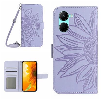 Skin Feel Sun Flower Pattern Flip Leather Phone Case with Lanyard, For Realme 9 4G/Realme 9 Pro+ 5G, For Realme 9 Pro 5G, For Realme 9i/A36/A76/A96 4G, For Realme 10 4G, For Realme 10 5G, For Realme C11, For Realme C12/C15/C25, For Realme C20/C21      ...