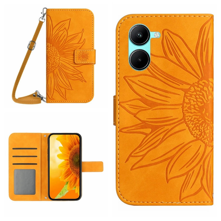 Skin Feel Sun Flower Pattern Flip Leather Phone Case with Lanyard, For Realme 9 4G/Realme 9 Pro+ 5G, For Realme 9 Pro 5G, For Realme 9i/A36/A76/A96 4G, For Realme 10 4G, For Realme 10 5G, For Realme C11, For Realme C12/C15/C25, For Realme C20/C21      ...