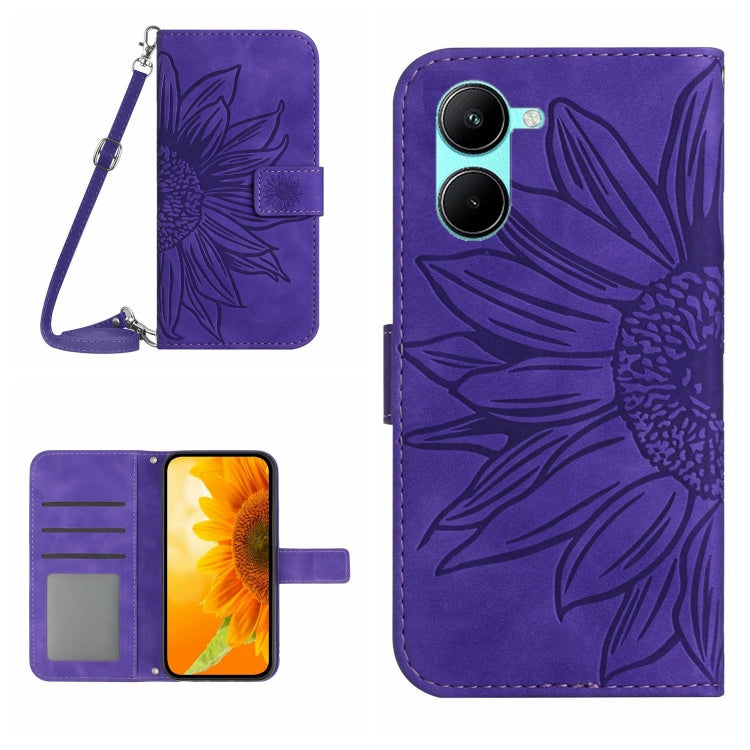 Skin Feel Sun Flower Pattern Flip Leather Phone Case with Lanyard, For Realme 9 4G/Realme 9 Pro+ 5G, For Realme 9 Pro 5G, For Realme 9i/A36/A76/A96 4G, For Realme 10 4G, For Realme 10 5G, For Realme C11, For Realme C12/C15/C25, For Realme C20/C21      ...