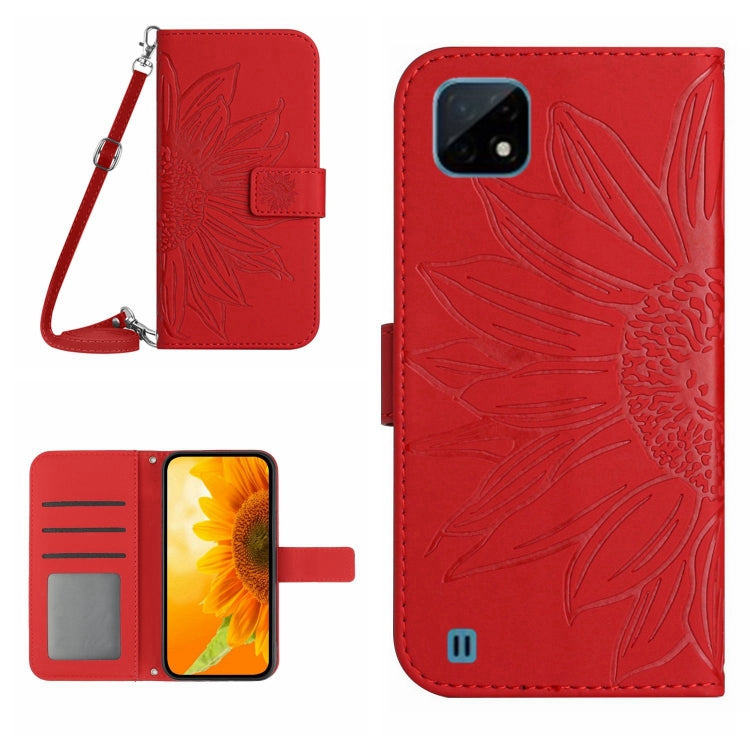 Skin Feel Sun Flower Pattern Flip Leather Phone Case with Lanyard, For Realme 9 4G/Realme 9 Pro+ 5G, For Realme 9 Pro 5G, For Realme 9i/A36/A76/A96 4G, For Realme 10 4G, For Realme 10 5G, For Realme C11, For Realme C12/C15/C25, For Realme C20/C21      ...