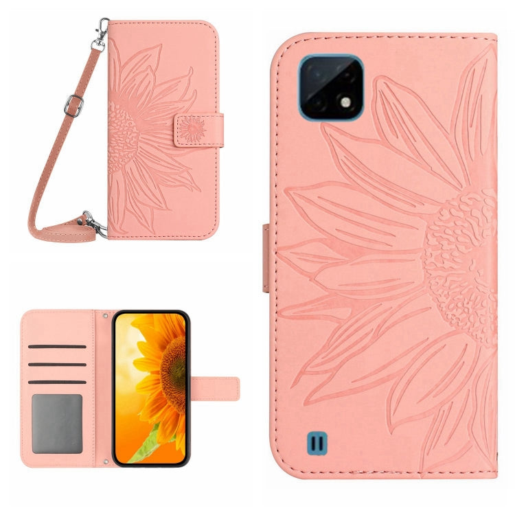 Skin Feel Sun Flower Pattern Flip Leather Phone Case with Lanyard, For Realme 9 4G/Realme 9 Pro+ 5G, For Realme 9 Pro 5G, For Realme 9i/A36/A76/A96 4G, For Realme 10 4G, For Realme 10 5G, For Realme C11, For Realme C12/C15/C25, For Realme C20/C21      ...