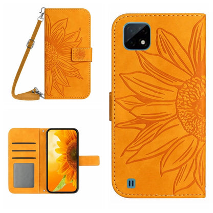Skin Feel Sun Flower Pattern Flip Leather Phone Case with Lanyard, For Realme 9 4G/Realme 9 Pro+ 5G, For Realme 9 Pro 5G, For Realme 9i/A36/A76/A96 4G, For Realme 10 4G, For Realme 10 5G, For Realme C11, For Realme C12/C15/C25, For Realme C20/C21      ...
