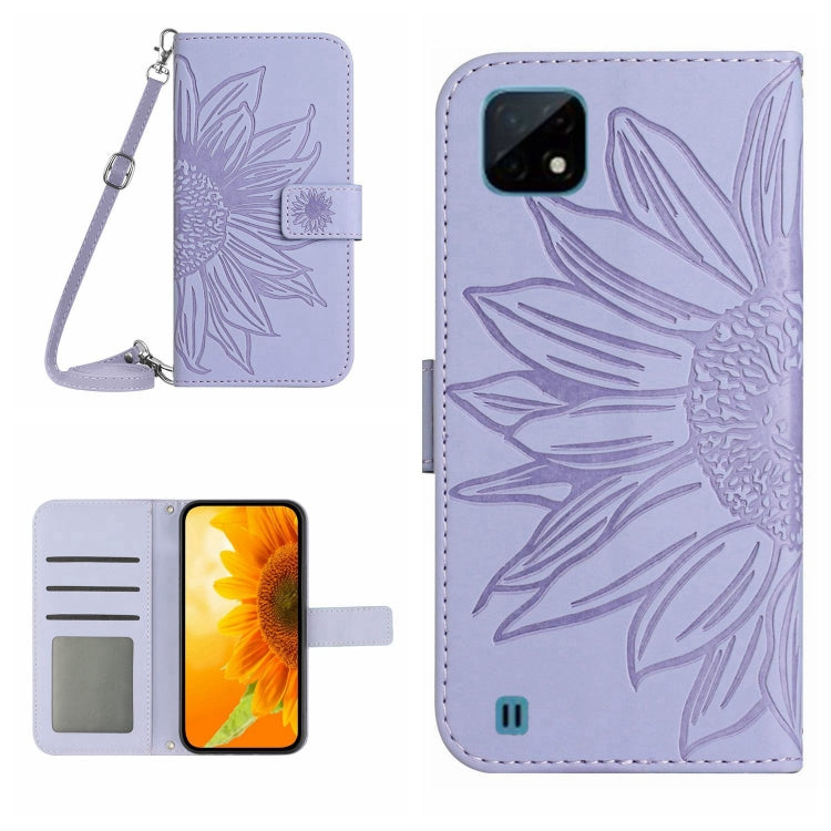 Skin Feel Sun Flower Pattern Flip Leather Phone Case with Lanyard, For Realme 9 4G/Realme 9 Pro+ 5G, For Realme 9 Pro 5G, For Realme 9i/A36/A76/A96 4G, For Realme 10 4G, For Realme 10 5G, For Realme C11, For Realme C12/C15/C25, For Realme C20/C21      ...