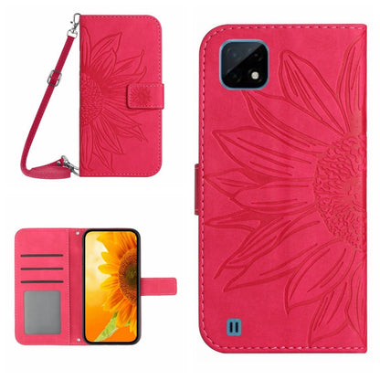 Skin Feel Sun Flower Pattern Flip Leather Phone Case with Lanyard, For Realme 9 4G/Realme 9 Pro+ 5G, For Realme 9 Pro 5G, For Realme 9i/A36/A76/A96 4G, For Realme 10 4G, For Realme 10 5G, For Realme C11, For Realme C12/C15/C25, For Realme C20/C21      ...