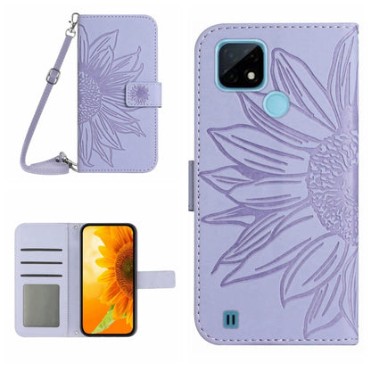 Skin Feel Sun Flower Pattern Flip Leather Phone Case with Lanyard, For Realme 9 4G/Realme 9 Pro+ 5G, For Realme 9 Pro 5G, For Realme 9i/A36/A76/A96 4G, For Realme 10 4G, For Realme 10 5G, For Realme C11, For Realme C12/C15/C25, For Realme C20/C21      ...