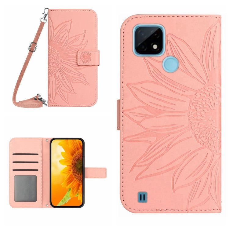 Skin Feel Sun Flower Pattern Flip Leather Phone Case with Lanyard, For Realme 9 4G/Realme 9 Pro+ 5G, For Realme 9 Pro 5G, For Realme 9i/A36/A76/A96 4G, For Realme 10 4G, For Realme 10 5G, For Realme C11, For Realme C12/C15/C25, For Realme C20/C21      ...