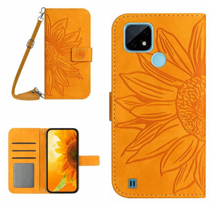 Skin Feel Sun Flower Pattern Flip Leather Phone Case with Lanyard, For Realme 9 4G/Realme 9 Pro+ 5G, For Realme 9 Pro 5G, For Realme 9i/A36/A76/A96 4G, For Realme 10 4G, For Realme 10 5G, For Realme C11, For Realme C12/C15/C25, For Realme C20/C21      ...