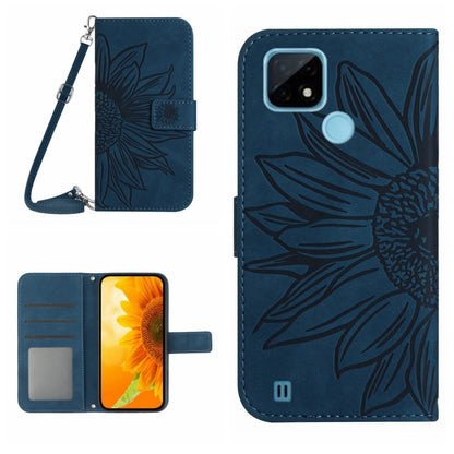 Skin Feel Sun Flower Pattern Flip Leather Phone Case with Lanyard, For Realme 9 4G/Realme 9 Pro+ 5G, For Realme 9 Pro 5G, For Realme 9i/A36/A76/A96 4G, For Realme 10 4G, For Realme 10 5G, For Realme C11, For Realme C12/C15/C25, For Realme C20/C21      ...