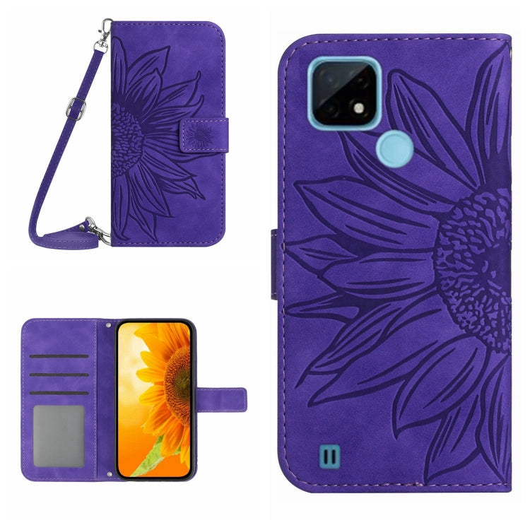 Skin Feel Sun Flower Pattern Flip Leather Phone Case with Lanyard, For Realme 9 4G/Realme 9 Pro+ 5G, For Realme 9 Pro 5G, For Realme 9i/A36/A76/A96 4G, For Realme 10 4G, For Realme 10 5G, For Realme C11, For Realme C12/C15/C25, For Realme C20/C21      ...