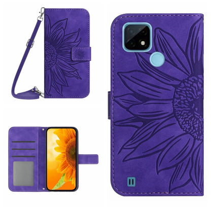 Skin Feel Sun Flower Pattern Flip Leather Phone Case with Lanyard, For Realme 9 4G/Realme 9 Pro+ 5G, For Realme 9 Pro 5G, For Realme 9i/A36/A76/A96 4G, For Realme 10 4G, For Realme 10 5G, For Realme C11, For Realme C12/C15/C25, For Realme C20/C21      ...
