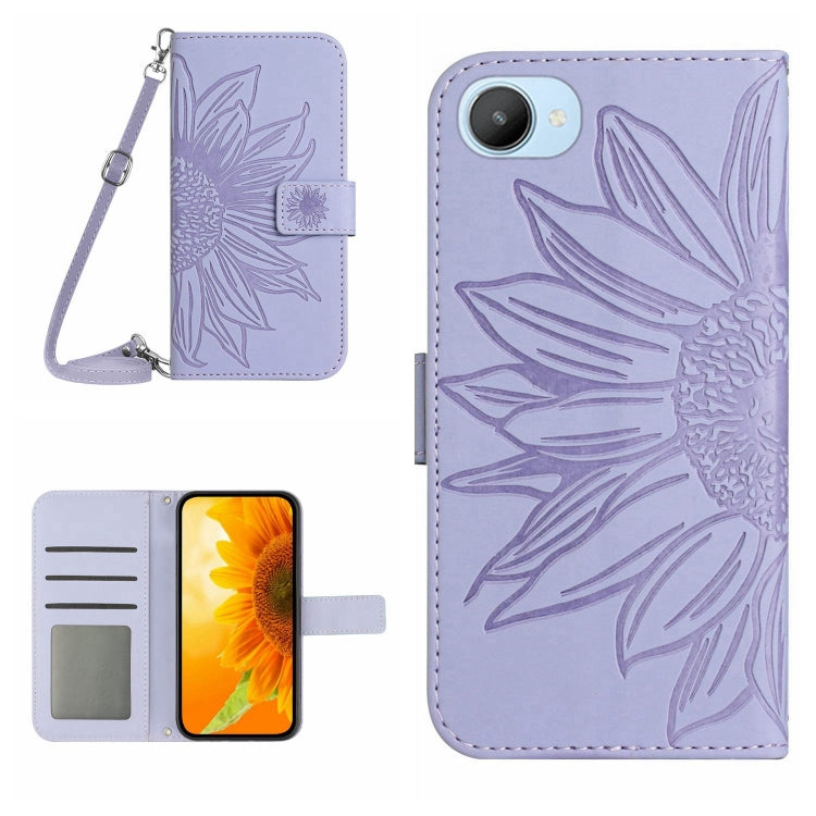 Skin Feel Sun Flower Pattern Flip Leather Phone Case with Lanyard, For Realme 9 4G/Realme 9 Pro+ 5G, For Realme 9 Pro 5G, For Realme 9i/A36/A76/A96 4G, For Realme 10 4G, For Realme 10 5G, For Realme C11, For Realme C12/C15/C25, For Realme C20/C21      ...