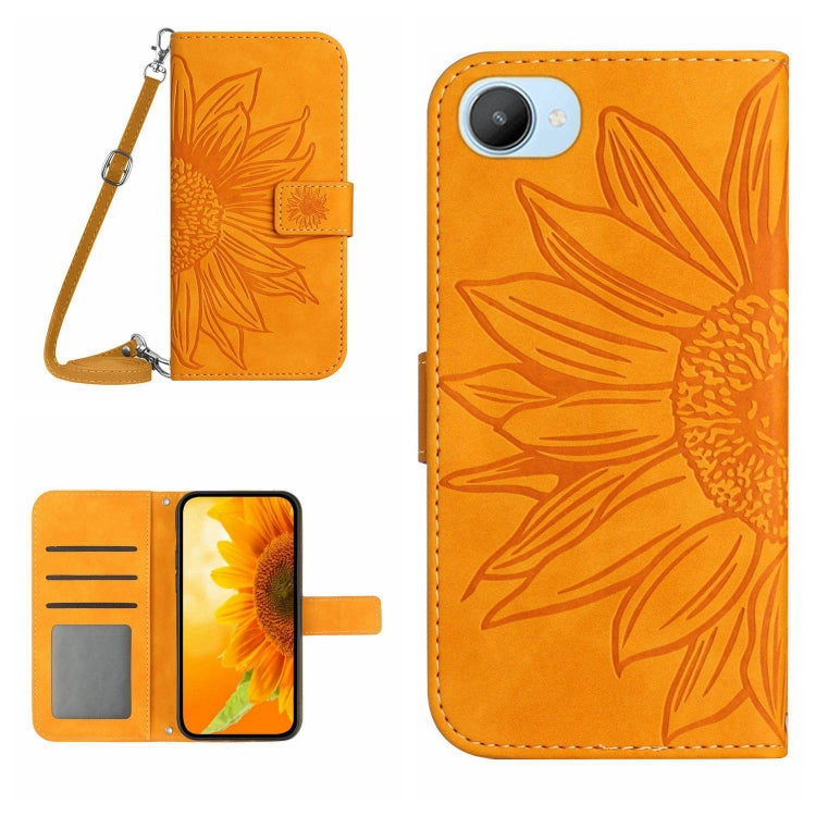 Skin Feel Sun Flower Pattern Flip Leather Phone Case with Lanyard, For Realme 9 4G/Realme 9 Pro+ 5G, For Realme 9 Pro 5G, For Realme 9i/A36/A76/A96 4G, For Realme 10 4G, For Realme 10 5G, For Realme C11, For Realme C12/C15/C25, For Realme C20/C21      ...