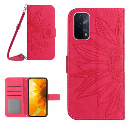 Skin Feel Sun Flower Pattern Flip Leather Phone Case with Lanyard, For OnePlus Nord N200, For OnePlus Nord N300