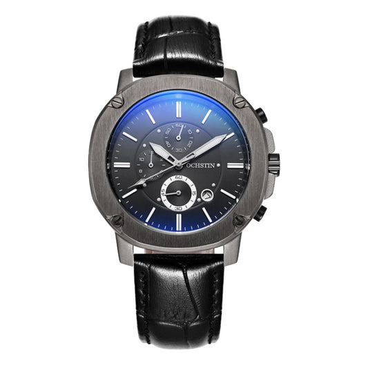 Ochstin 5039C Multifunctional Business Men Watch Luminous Waterproof Leather Quartz Watch