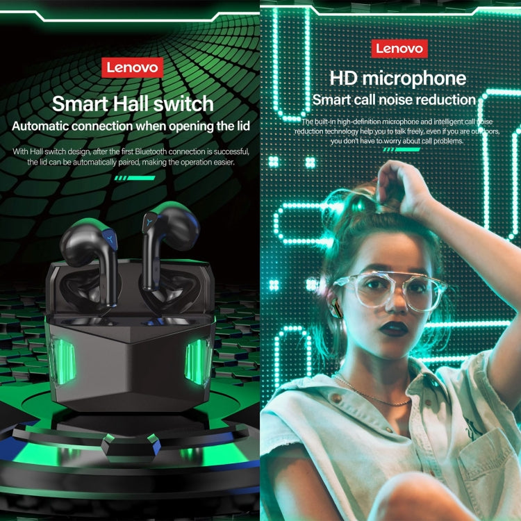 Lenovo GM5 TWS Écouteurs Bluetooth sans fil pour le sport, étanches, antibruit, avec micro