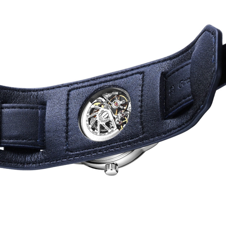 Ochstin 7237 Business Leather Wrist Wrist Waterproof Luminous Skeleton Mechanical Watch