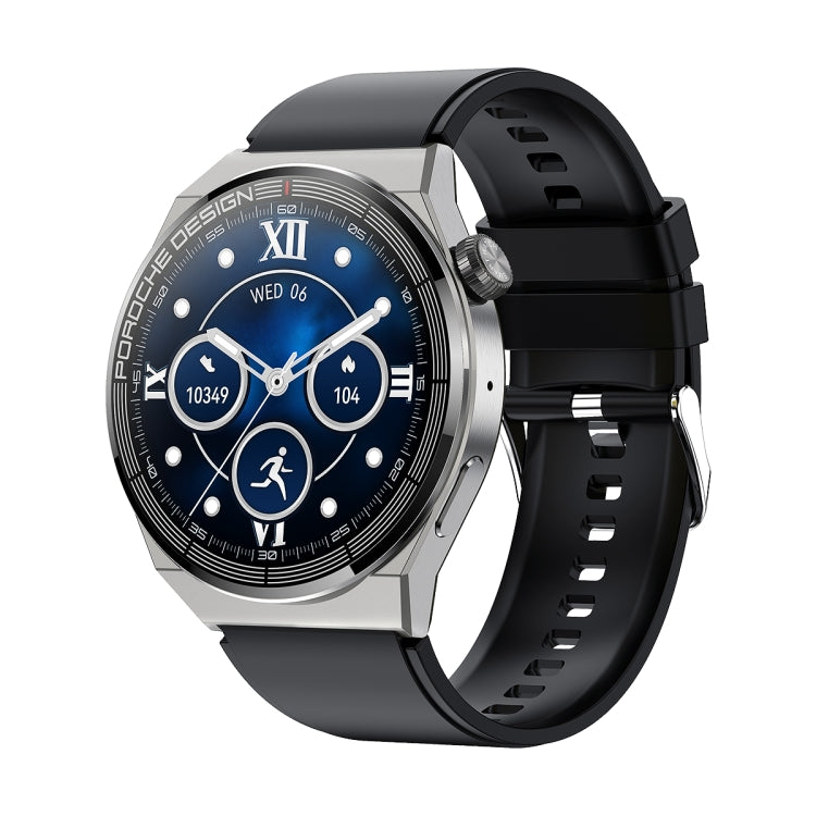 Ochstin 5HK46P 1.36 inch Round Screen Silicone Strap Smart Watch with Bluetooth Call Function, Silicone Strap(Black+Black), Silicone Strap(Silver+Black)