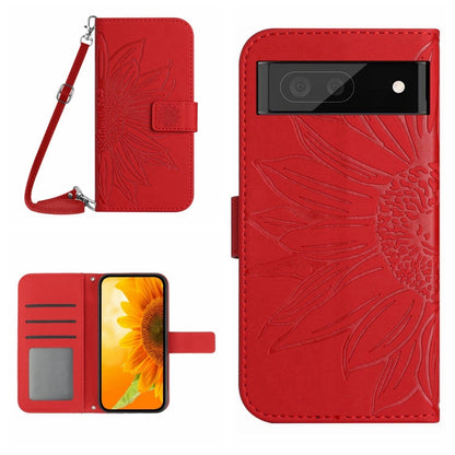 Skin Feel Sun Flower Pattern Flip Leather Phone Case with Lanyard, For Google Pixel 7 Pro
