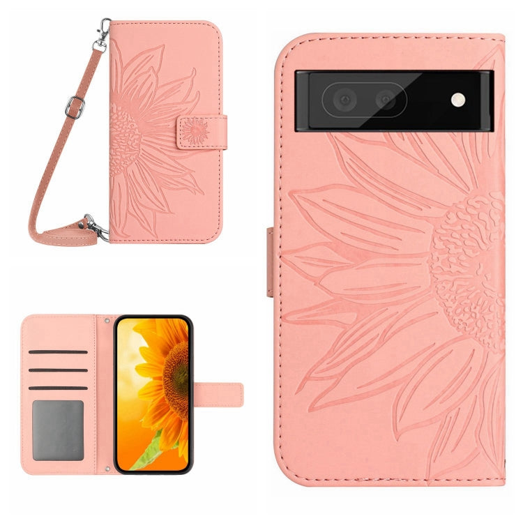 Skin Feel Sun Flower Pattern Flip Leather Phone Case with Lanyard, For Google Pixel 7 Pro