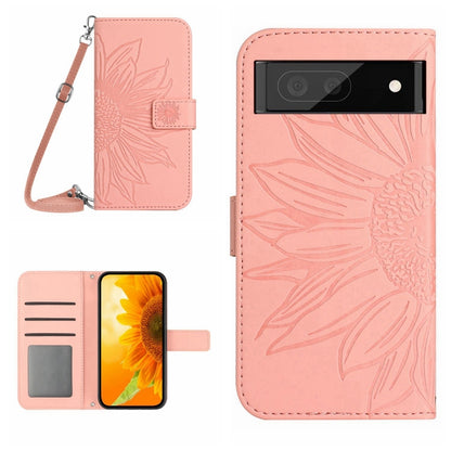 Skin Feel Sun Flower Pattern Flip Leather Phone Case with Lanyard, For Google Pixel 7 Pro