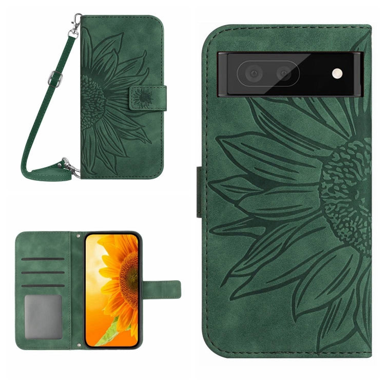 Skin Feel Sun Flower Pattern Flip Leather Phone Case with Lanyard, For Google Pixel 7 Pro