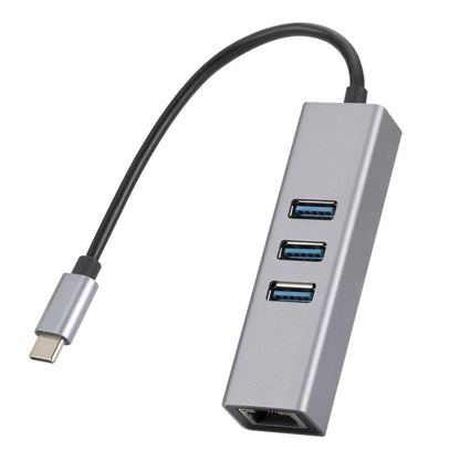 SL-030 USB-C / Type-C to Gigabit Ethernet RJ45 & 3 x USB 3.0 Adapter Converter HUB, USB-C / Type-C to RJ45 & 3 x USB
