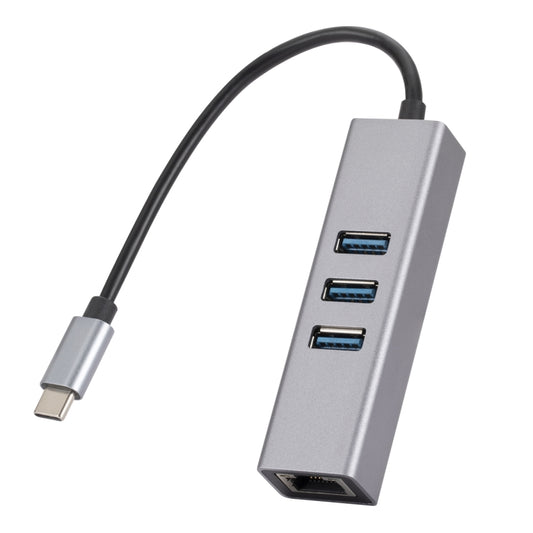 SL-030 USB-C / Type-C to Gigabit Ethernet RJ45 & 3 x USB 3.0 Adapter Converter HUB, USB-C / Type-C to RJ45 & 3 x USB