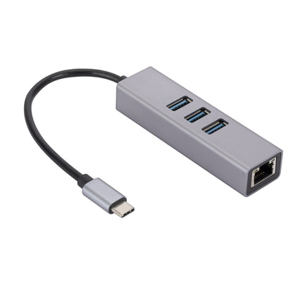 SL-030 USB-C / Type-C to Gigabit Ethernet RJ45 & 3 x USB 3.0 Adapter Converter HUB, USB-C / Type-C to RJ45 & 3 x USB
