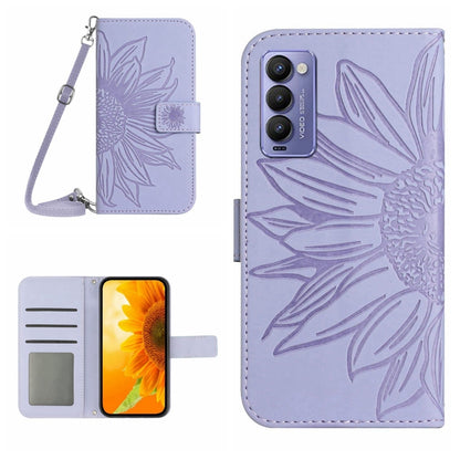 Skin Feel Sun Flower Pattern Flip Leather Phone Case with Lanyard, For Infinix Note 10, For Infinix Note 10 Pro, For Infinix Note 11, For Infinix Note 11 Pro / Note 11s, For Infinix Note 12 G96, For Infinix Smart 6, For Tecno Camon 17 Pro              ...