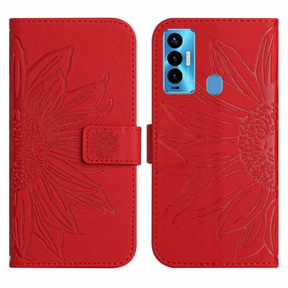 Skin Feel Sun Flower Pattern Flip Leather Phone Case with Lanyard, For Tecno Camon 18i, For Tecno Camon 19 Pro, For Tecno Pova 2, For Tecno Spark 8, For Tecno Spark Go 2022 / Spark 8C