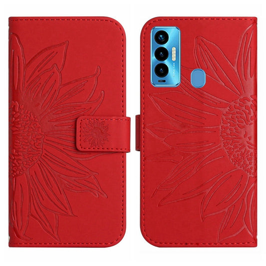 Skin Feel Sun Flower Pattern Flip Leather Phone Case with Lanyard, For Tecno Camon 18i, For Tecno Camon 19 Pro, For Tecno Pova 2, For Tecno Spark 8, For Tecno Spark Go 2022 / Spark 8C