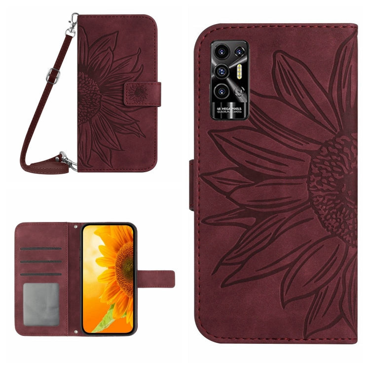 Skin Feel Sun Flower Pattern Flip Leather Phone Case with Lanyard, For Tecno Camon 18i, For Tecno Camon 19 Pro, For Tecno Pova 2, For Tecno Spark 8, For Tecno Spark Go 2022 / Spark 8C