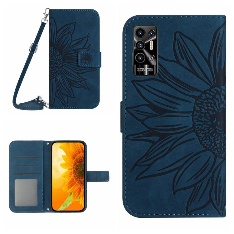 Skin Feel Sun Flower Pattern Flip Leather Phone Case with Lanyard, For Tecno Camon 18i, For Tecno Camon 19 Pro, For Tecno Pova 2, For Tecno Spark 8, For Tecno Spark Go 2022 / Spark 8C