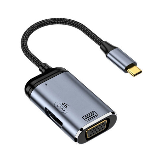 Y001 Câble adaptateur audio 3 en 1 USB-C/Type-C vers VGA+HDMI+USB-C/Type-C, Y001